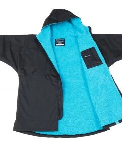 Dryrobe Advance Kids Short Sleeve BLACK BLUE OUTDOOR LIVING