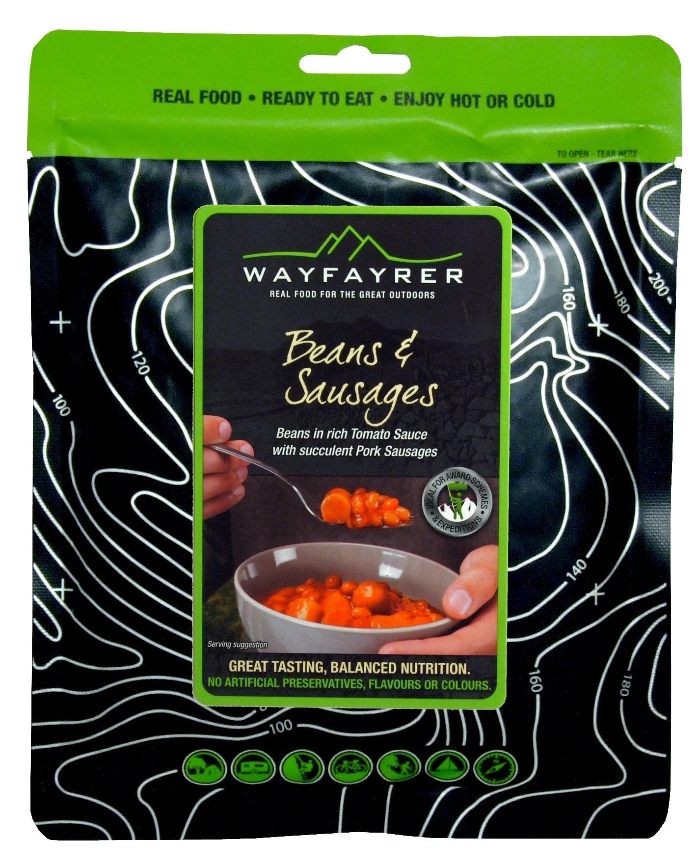 Wayfayrer Beans And Sausage In Tomato Sauce Ready-to-Eat Camping Food OUTDOOR LIVING