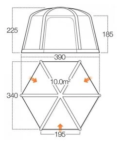 Vango AirHub Hex Tent Smoke - EX Display