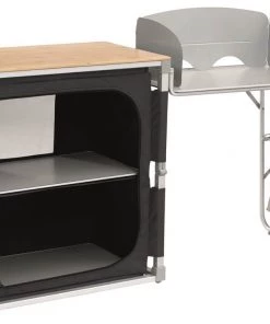 Outwell Padres Kitchen Table With Bamboo Table Top & Side Unit