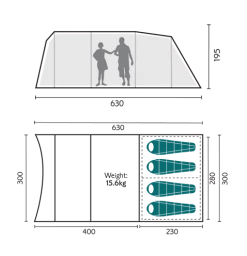 TENTSTENTS Royal Welford 4 Person Tent With Free Footprint And Carpet