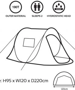 TENTSTENTS Milestone 2 Person Festival Pop Up Tent