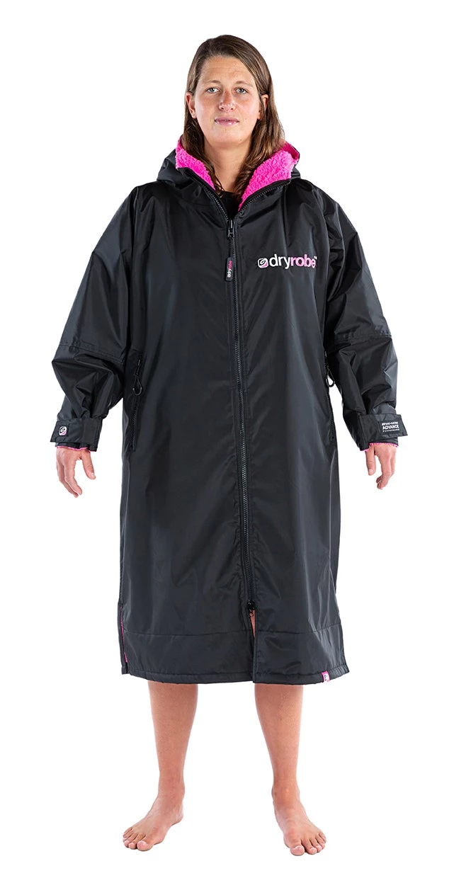 OUTDOOR LIVING Dryrobe Advance Long Sleeve BLACK PINK - RECYCLED