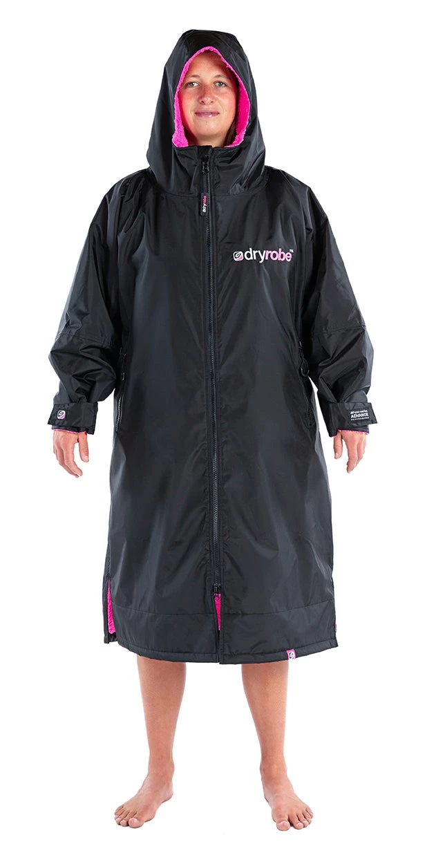 OUTDOOR LIVING Dryrobe Advance Long Sleeve BLACK PINK - RECYCLED