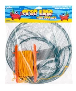 Yello Crab Line Drop Net With Metal Ring And Handles