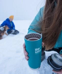 Klean Kanteen Insulated TK Wide With Café Cap 473ml - Brushed Steel