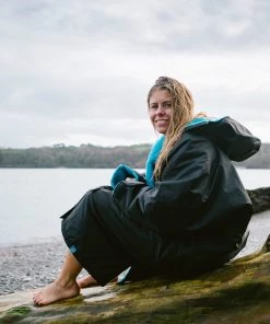 Dryrobe Advance Long Sleeve BLACK BLUE - RECYCLED