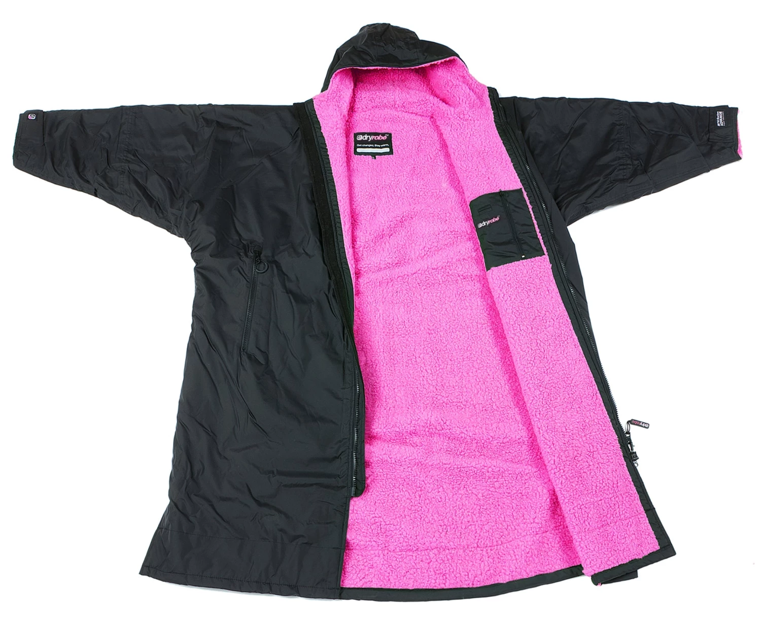 OUTDOOR LIVING Dryrobe Advance Long Sleeve BLACK PINK - RECYCLED
