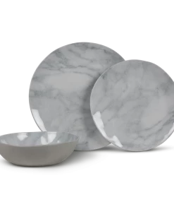 Kampa Marble 12 Piece Melamine Dinner Set