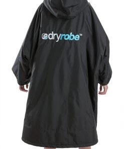 Dryrobe Advance Kids Short Sleeve BLACK BLUE OUTDOOR LIVING