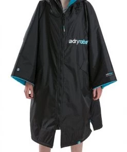 Dryrobe Advance Kids Short Sleeve BLACK BLUE OUTDOOR LIVING