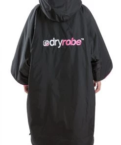 Dryrobe Advance Kids Short Sleeve BLACK PINK OUTDOOR LIVING