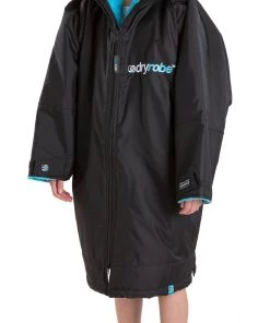 OUTDOOR LIVING Dryrobe Advance Kids Long Sleeve BLACK BLUE - RECYCLED