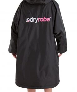 OUTDOOR LIVING Dryrobe Advance Kids Long Sleeve BLACK PINK - RECYCLED