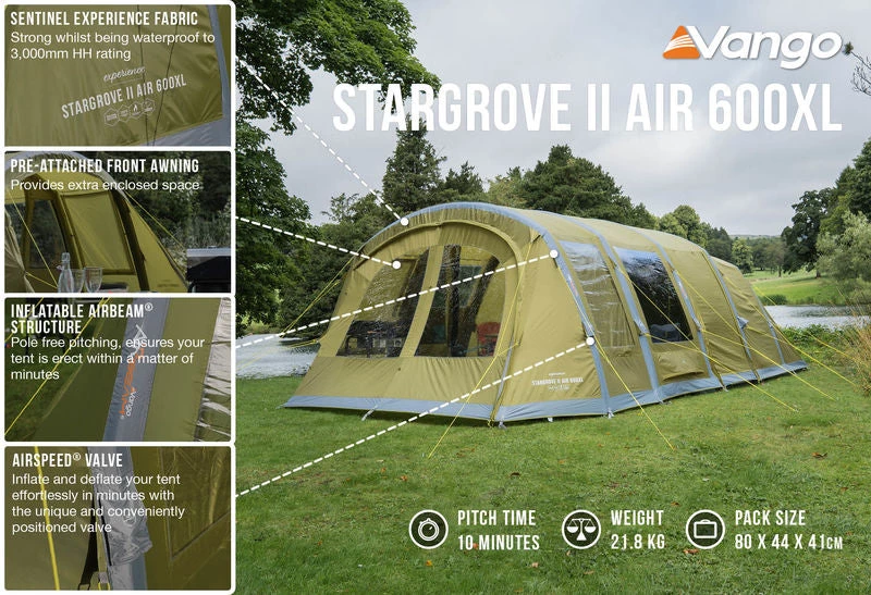 Vango Stargrove II 600XL Airbeam Tent Package (2022) TENTSTENTS