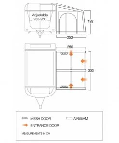 CARAVAN AWNINGS Vango Balletto 330 Air Awning Elements Shield