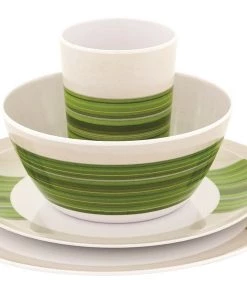 Outwell Blossom Melamine Picnic Set Green 2 Or 4 Person Set