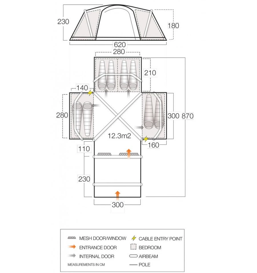 Vango Diablo II 850XL Airbeam Tent Package (2021) TENTSTENTS