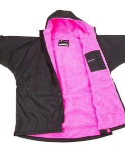 OUTDOOR LIVING Dryrobe Advance Kids Long Sleeve BLACK PINK - RECYCLED