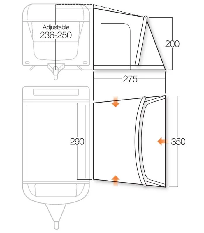 CARAVAN AWNINGS Vango Rapide II 350 Air Awning (2018)