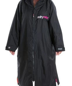 OUTDOOR LIVING Dryrobe Advance Long Sleeve BLACK PINK - RECYCLED
