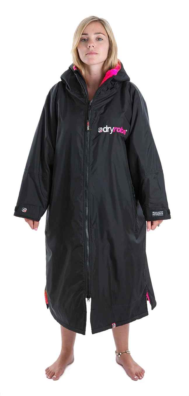 OUTDOOR LIVING Dryrobe Advance Long Sleeve BLACK PINK - RECYCLED