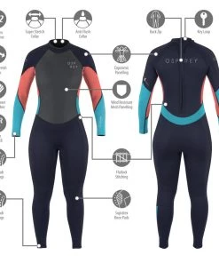 Osprey Zero 3mm Womens Full Length Wetsuit - Coral OUTDOOR LIVING